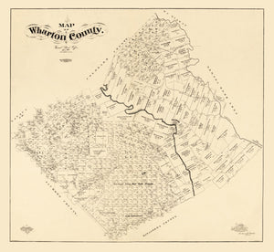 Vintage Map of Wharton County, Texas 1895