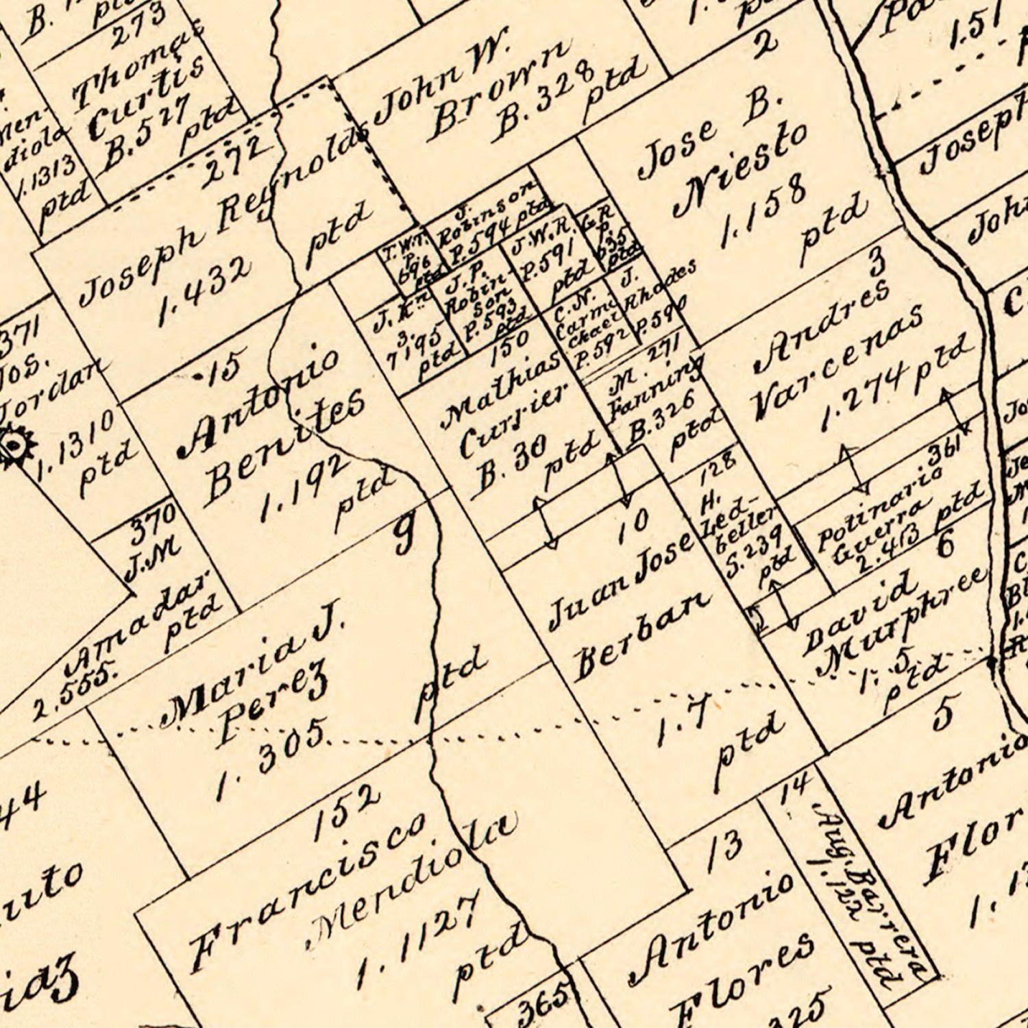 Vintage Map of Wilson County, Texas 1879