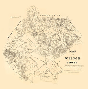 Vintage Map of Wilson County, Texas 1879