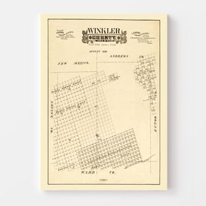 Vintage Map of Winkler County, Texas 1888
