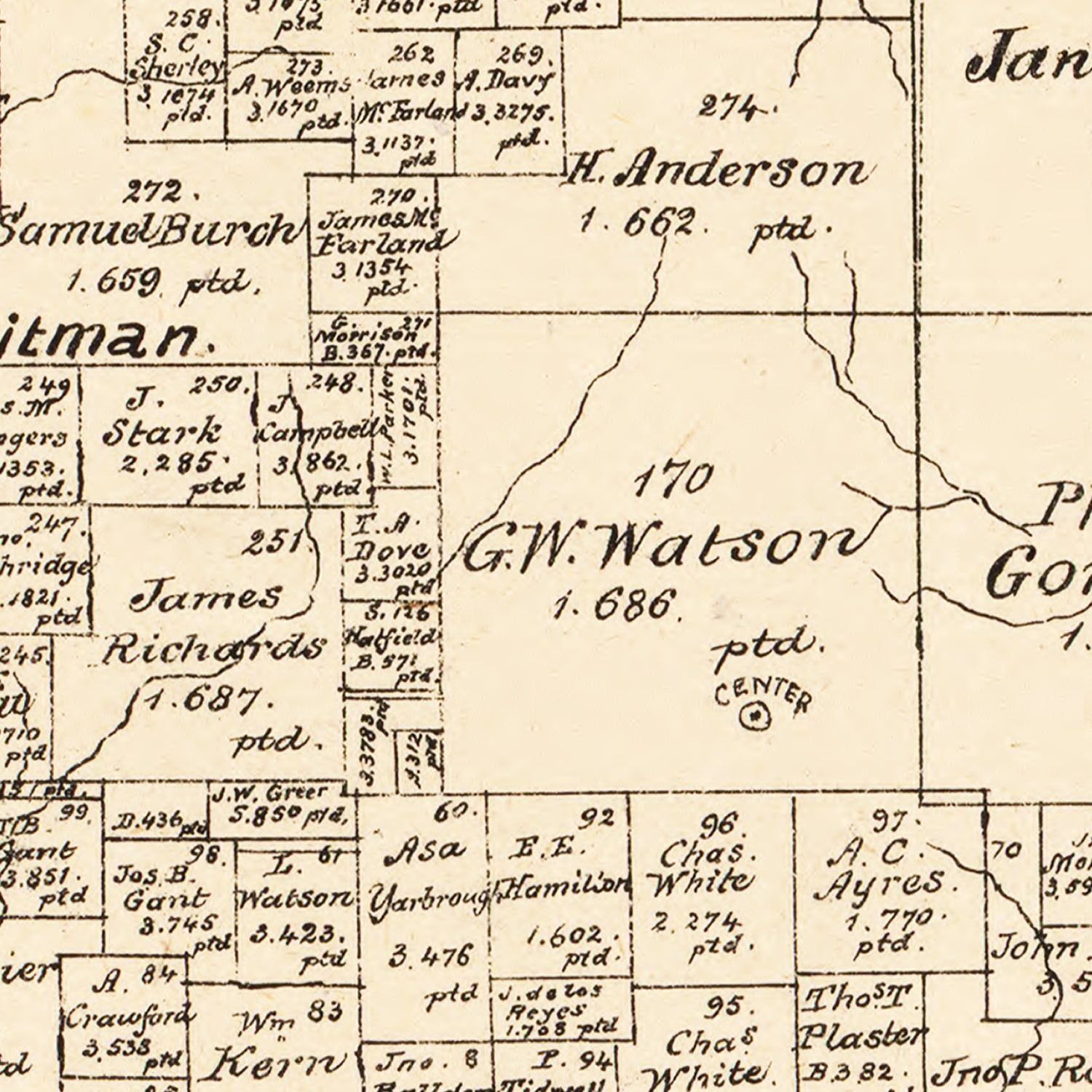Vintage Map of Wood County, Texas 1879