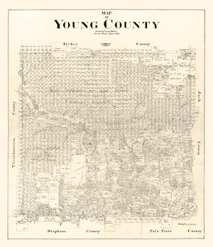 Vintage Map of Young County, Texas 1898