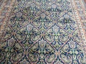4' X 6' Vintage Fine Handmade India Floral Oriental Wool Rug Carpet Blue Red