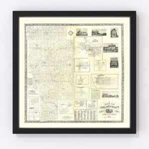 Vintage Map of Ashland County, Ohio 1861