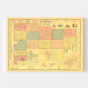 Vintage Map of Auglaize County, Ohio 1860