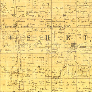 Vintage Map of Auglaize County, Ohio 1860