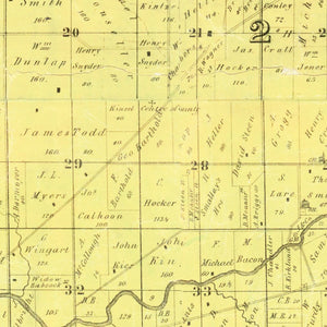 Vintage Map of Crawford County, Ohio 1850