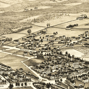 Vintage Map of Pittsfield, Maine 1889