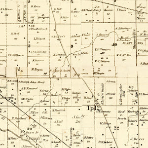 Vintage Map of Darke County, Ohio 1857