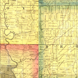 Vintage Map of Delaware County, Ohio 1849
