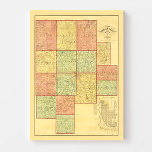 Vintage Map of Fairfield County, Ohio 1848