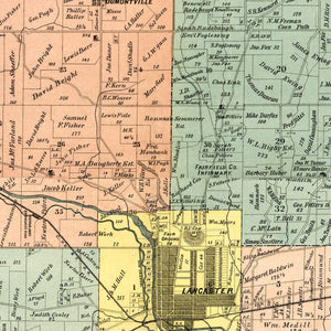 Vintage Map of Fairfield County, Ohio 1889
