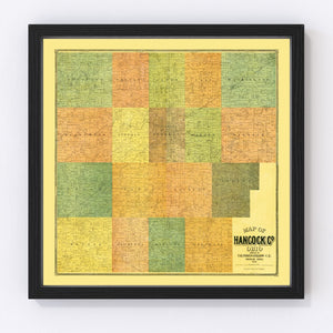 Vintage Map of Hancock County, Ohio 1890