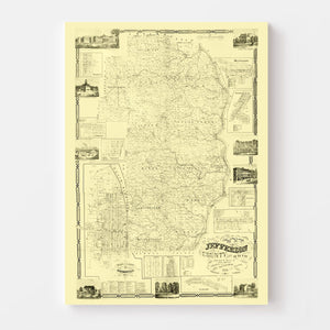 Vintage Map of Jefferson County, Ohio 1856
