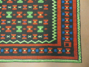 4' X 5' Vintage Handmade South American Kilim Flat Weave Blanket Rug Colorful