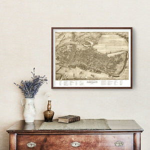 Vintage Map of Portland, Maine 1876