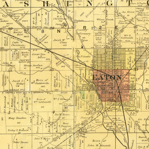 Vintage Map of Preble County, Ohio 1887