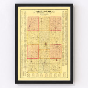 Vintage Map of Preble County, Ohio 1887