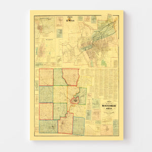 Vintage Map of Montgomery County, Ohio 1869