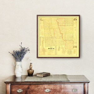 Vintage Map of Miami County, Ohio 1858