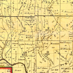 Vintage Map of Dearborn County, Indiana 1860