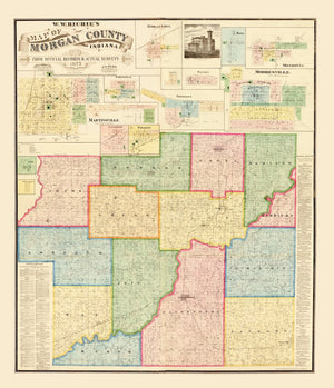 Vintage Map of Morgan County, Indiana 1875