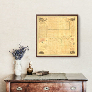 Vintage Map of Wabash County, Indiana 1861