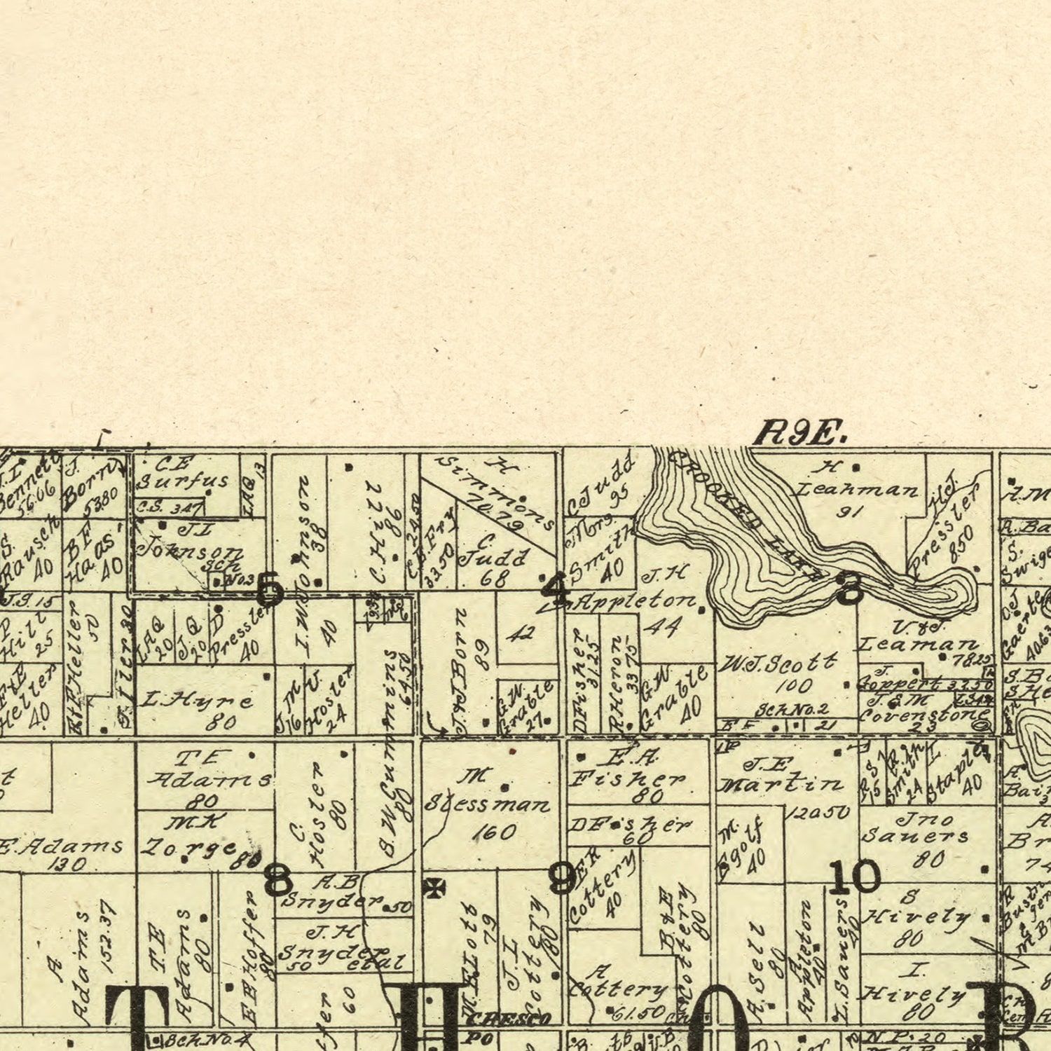 Vintage Map of Whitley County, Indiana 1902