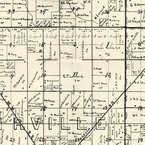 Vintage Map of Christian County, Illinois 1893
