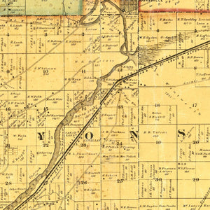 Vintage Map of Cook County, Illinois 1861