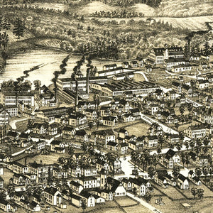 Vintage Map of Sanford, Maine 1889