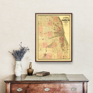 Vintage Map of Cook County, Illinois 1898