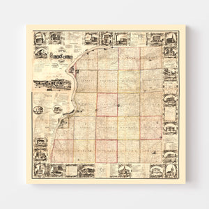 Vintage Map of Hancock County, Illinois 1859