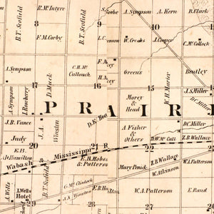 Vintage Map of Hancock County, Illinois 1859