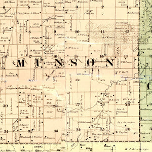 Vintage Map of Henry County, Illinois 1860