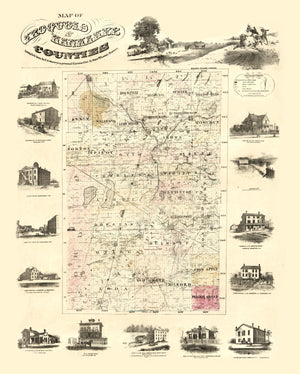 Vintage Map of Iroquois County, Illinois 1860