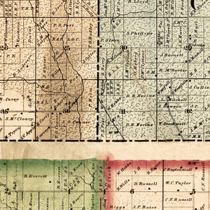 Vintage Map of Knox County, Illinois 1861