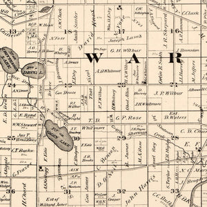 Vintage Map of Lake County, Illinois 1873