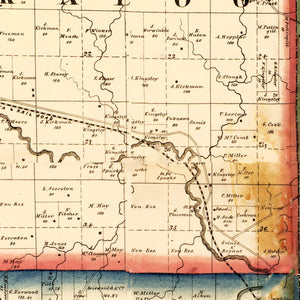 Vintage Map of Peoria County, Illinois 1861