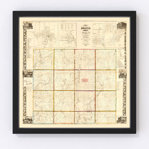 Vintage Map of Branch County, Michigan 1858