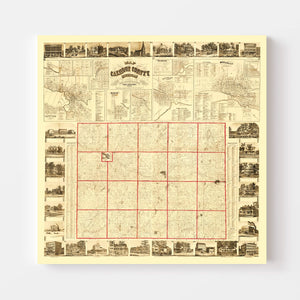 Vintage Map of Calhoun County, Michigan 1858
