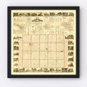 Vintage Map of Calhoun County, Michigan 1858
