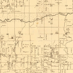 Vintage Map of Clinton County, Michigan 1864