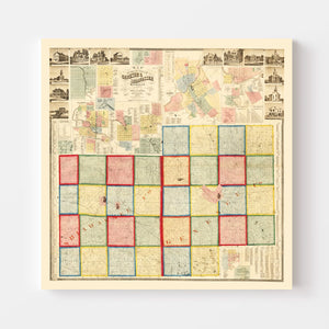 Vintage Map of Genessee County, Michigan 1859