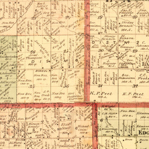 Vintage Map of Gratiot County, Michigan 1876