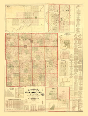 Vintage Map of Gratiot County, Michigan 1876