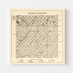 Vintage Map of Kalkaska County, Michigan 1878