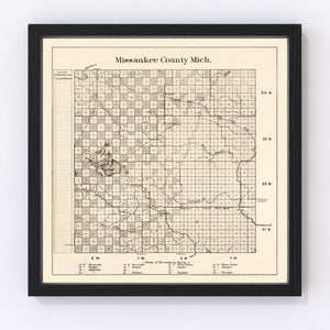 Vintage Map of Missaukee County, Michigan 1878