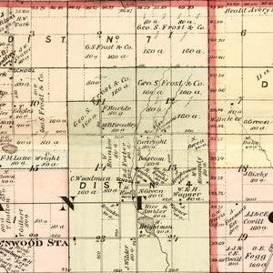 Vintage Map of Oceana County, Michigan 1876