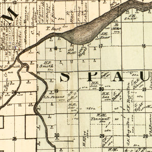 Vintage Map of Saginaw County, Michigan 1890